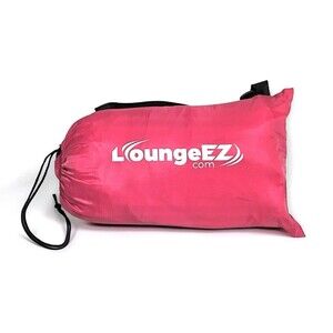 LoungeEZ Inflatable Lounger Portable Air Sofa W/ Bag Hot Pink Beach Camping